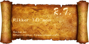 Rikker Tímea névjegykártya